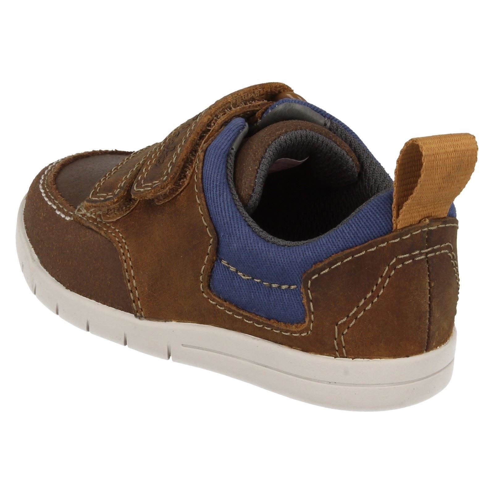 Infant Boys Clarks Lightweight Hook /& Loop Leather First Casual Shoes Crazy Jay