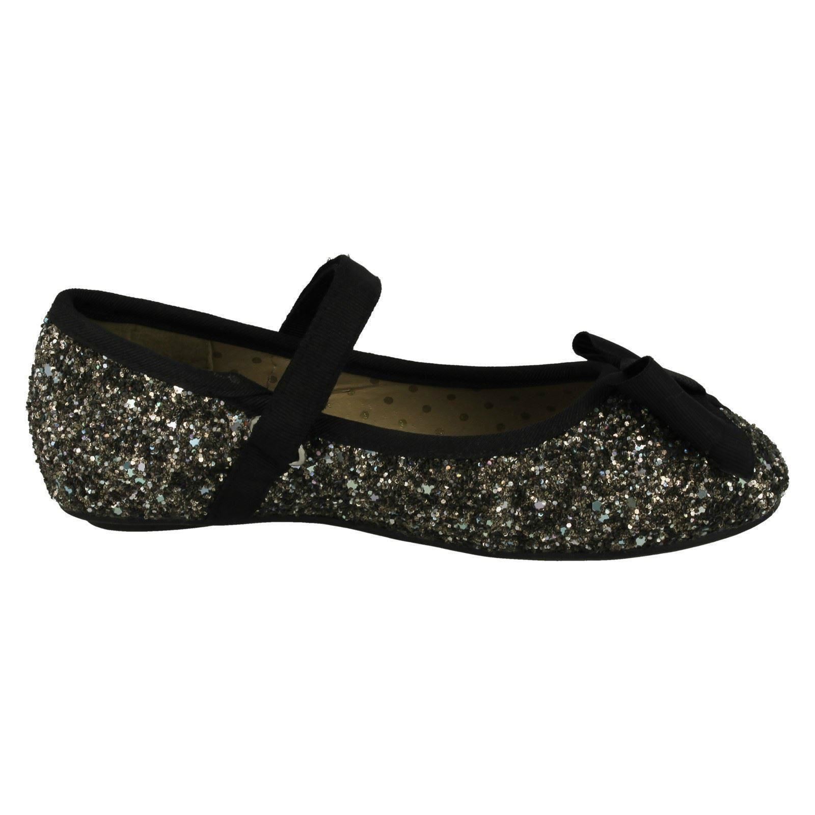 Girls Cutie Flat Glittery Party Shoes