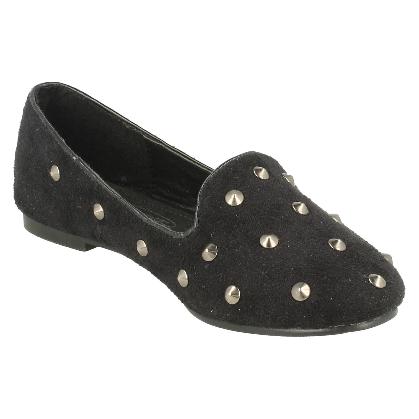 Girls Cutie Studded Loafer Flat Shoes