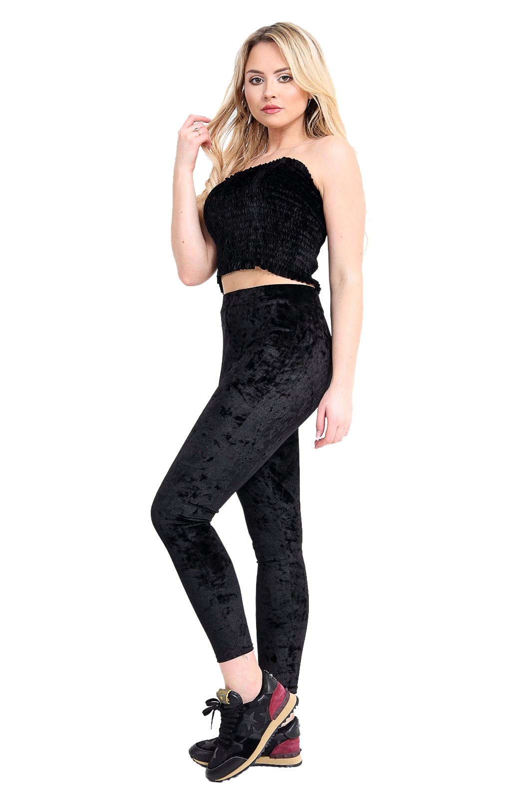 Nouveau Haut Velours Velours Pleine Longueur Extensible Leggings Pantalon Pantalon