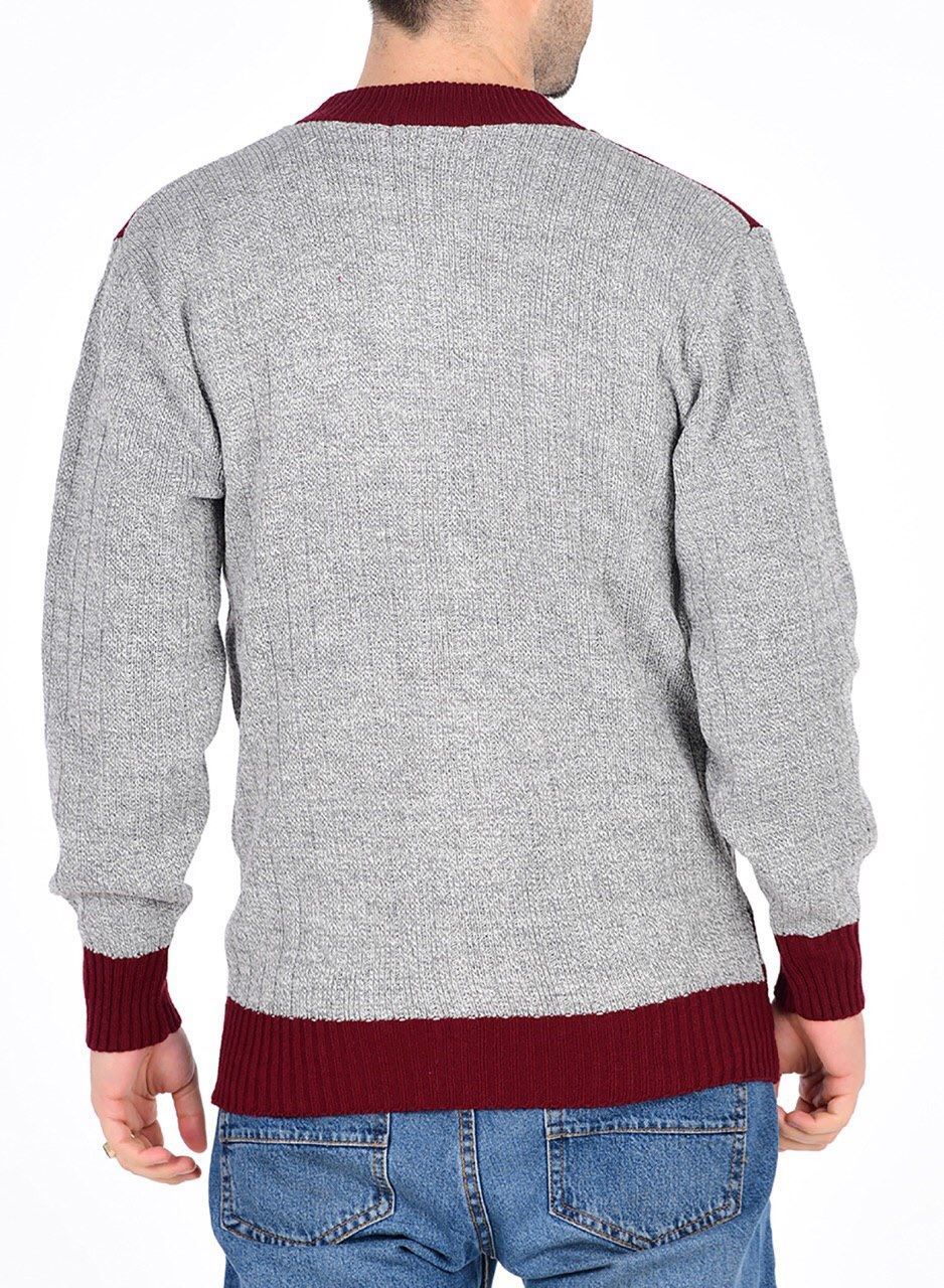 New Mens Argyle Diamond Print Gents Grandad Sweater Zipper Front Pocket Cardigan