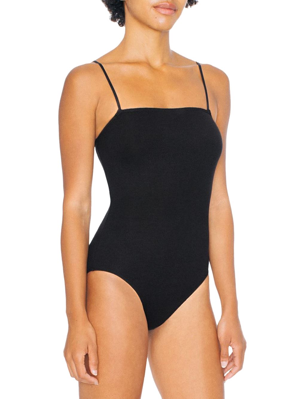New Womens Ribbed Square Neck Cami Strappy Sleeveless Plain Bodysuit Leotard Top