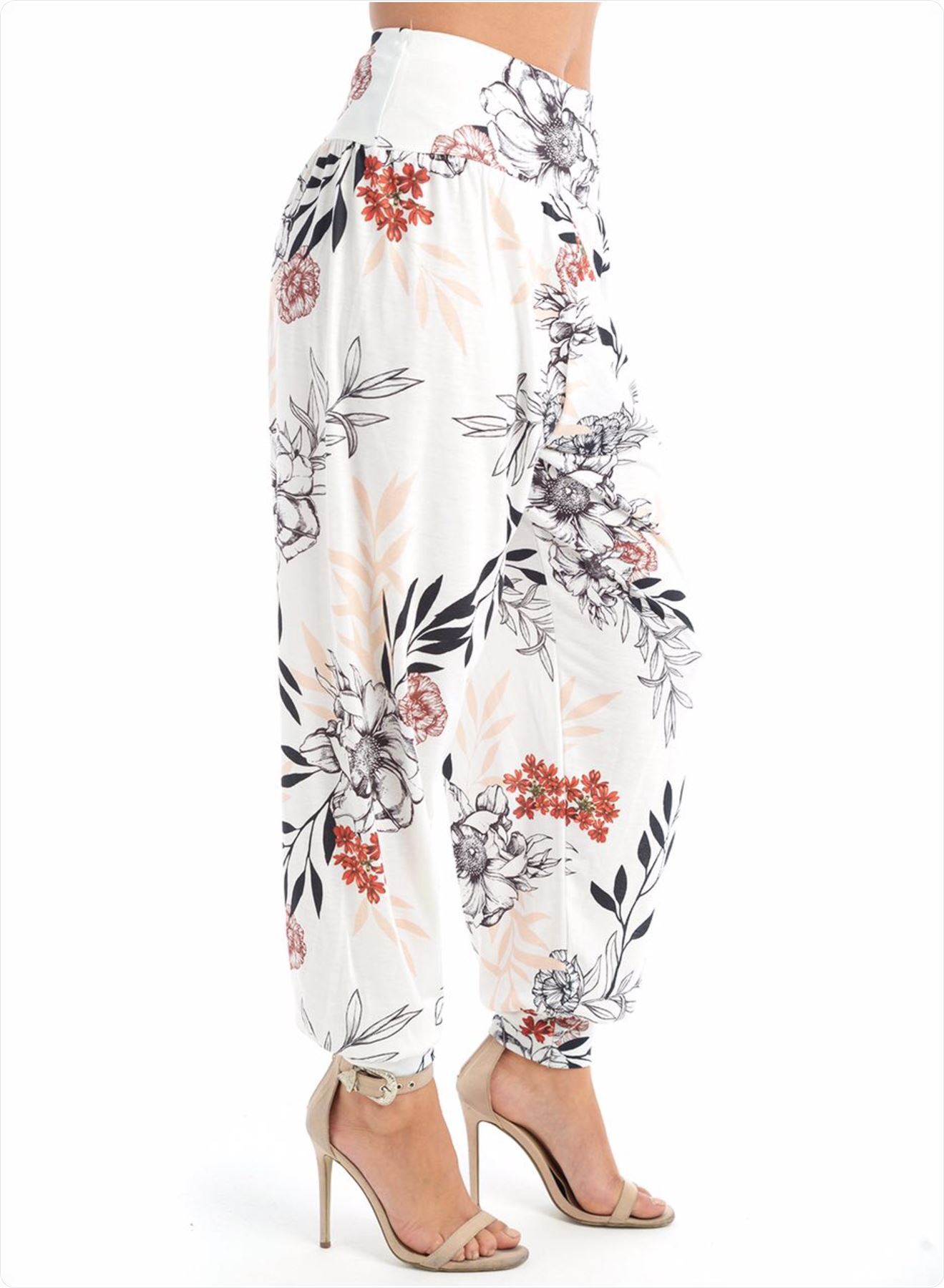 Nouveau Femme Floral Feuille Imprimé Coupe Ample Alibaba Harem Leggings Décontracté Bottoms
