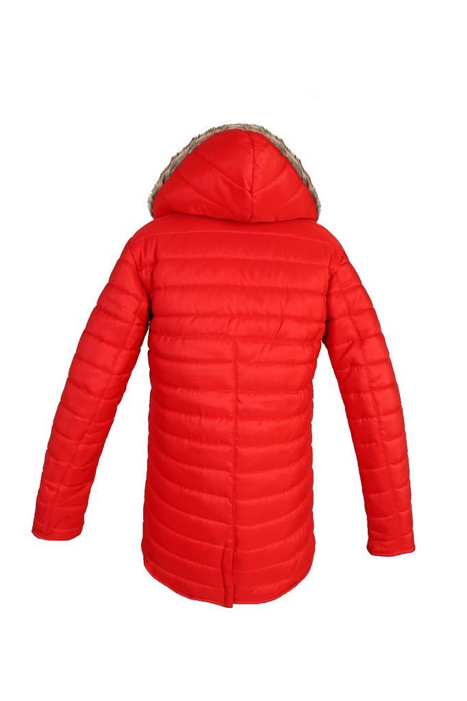 New Ladies Button Up Fur Hooded Quilted Bubble Puffer Padded Jacket Winter Coat