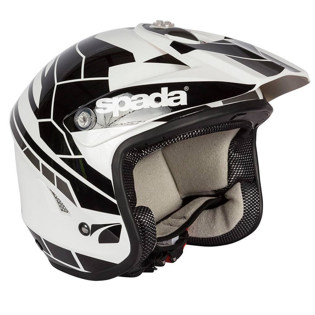 Spada Edge Chaser Motorcycle Helmet Black and White
