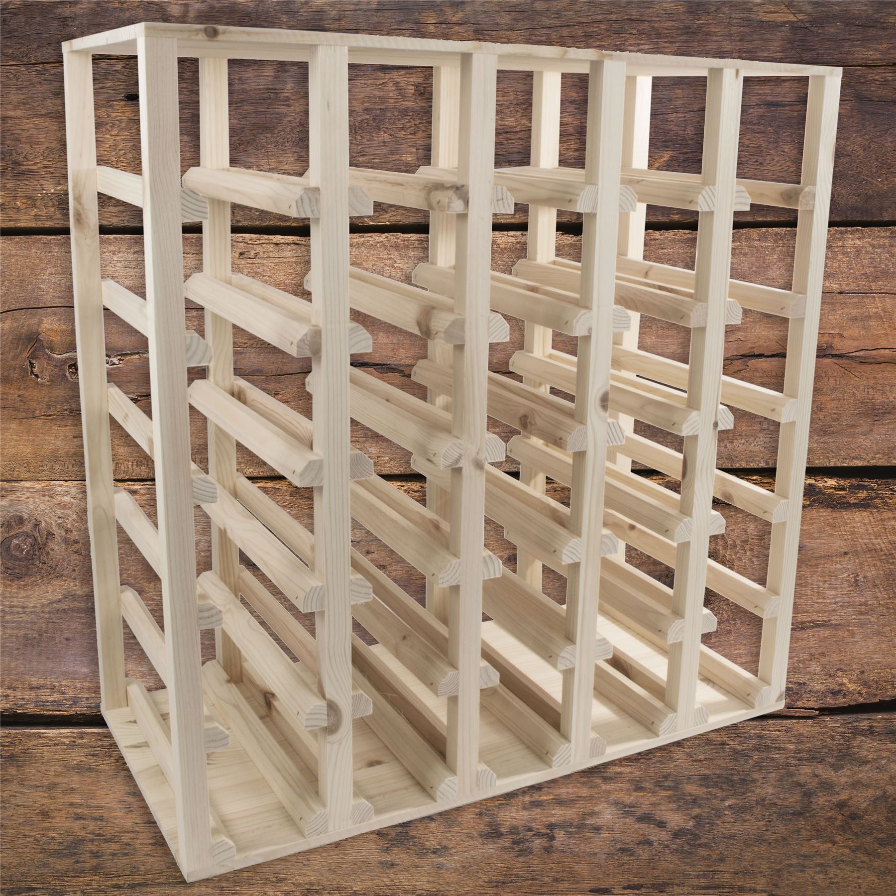 Sélection de Naturel en Bois vin Racks de stockage titulaire 24 To 30 bouteille Capacité
