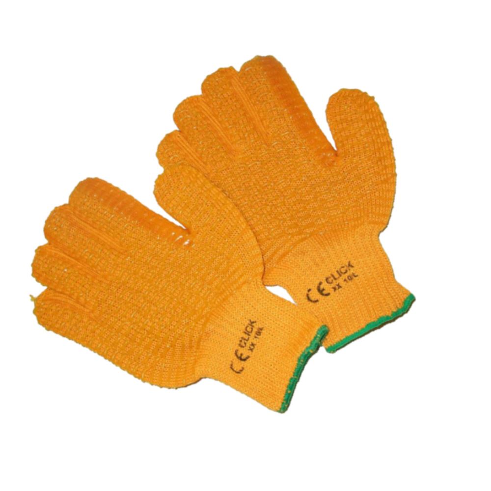 Yellow Criss Cross Gripper Gloves Large Size Pack Of 10