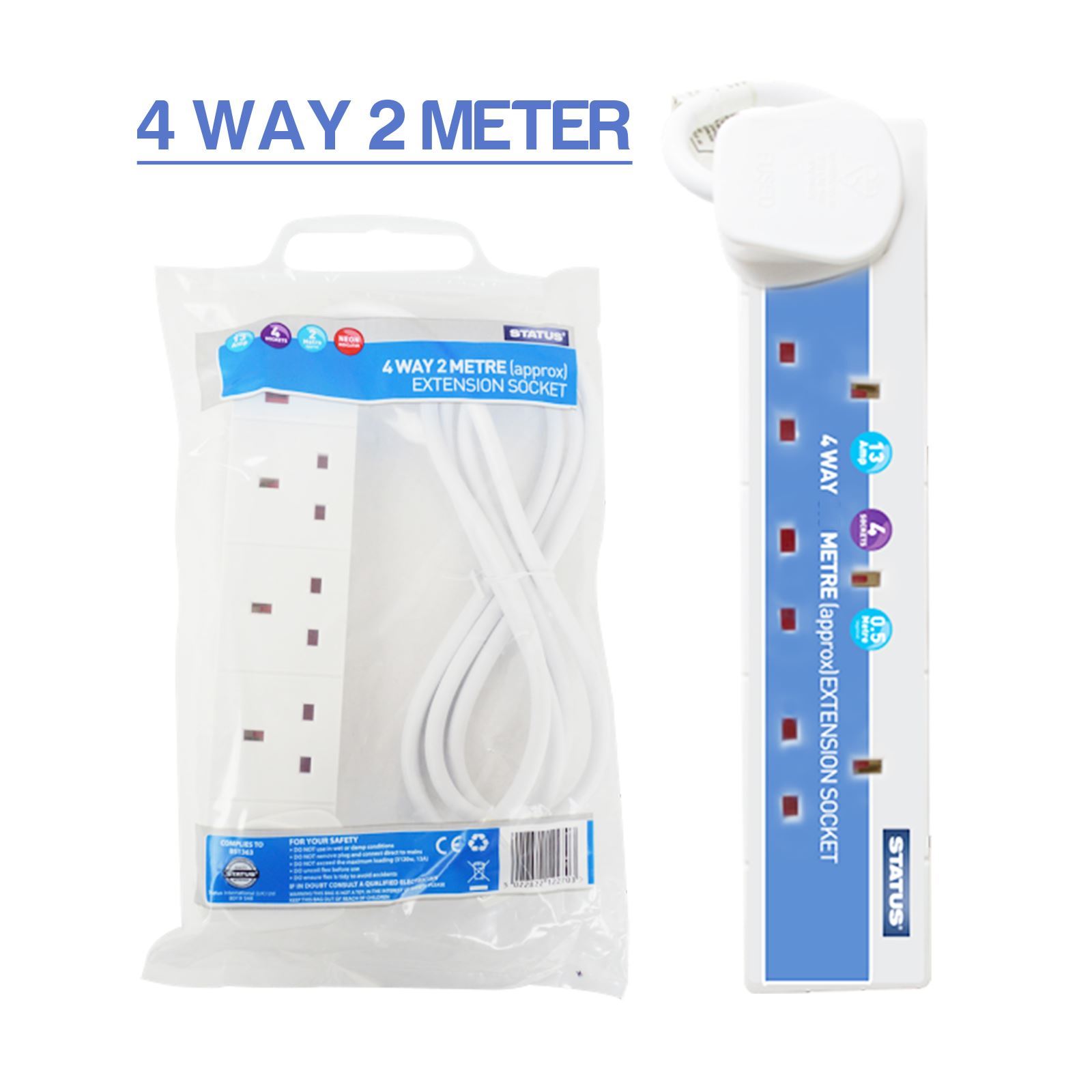 2 3 4 6 8 10 USB Way commuté extension lead Socket Câble Adaptateurs 2 M 4 M 5 M UK