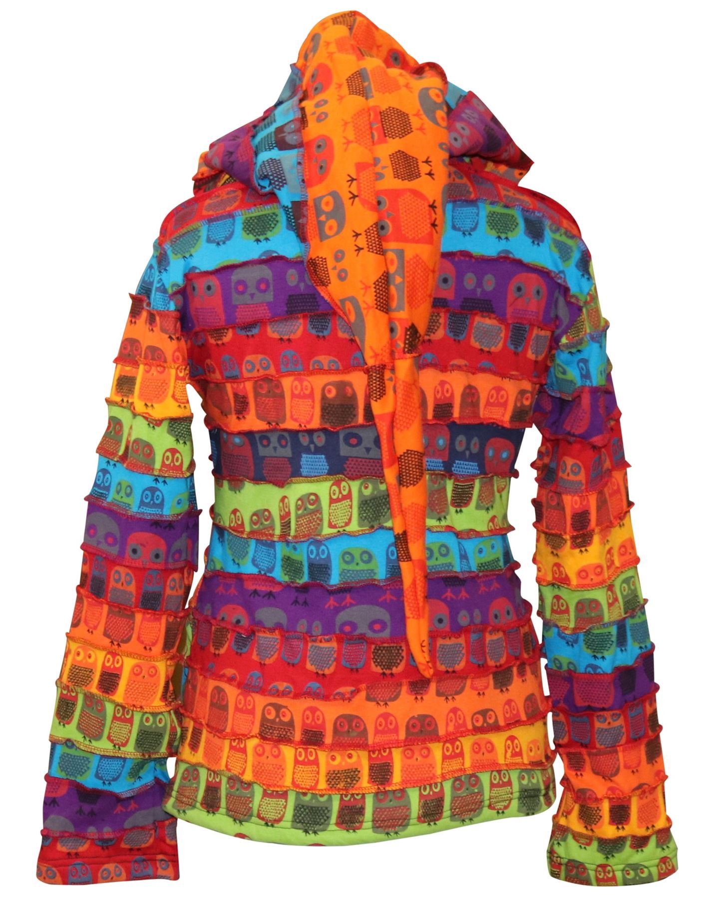 Womens Hippie Jacket Sweater Fleece Lined Owl Hoodie Cardigan Tpps Winter Jumper