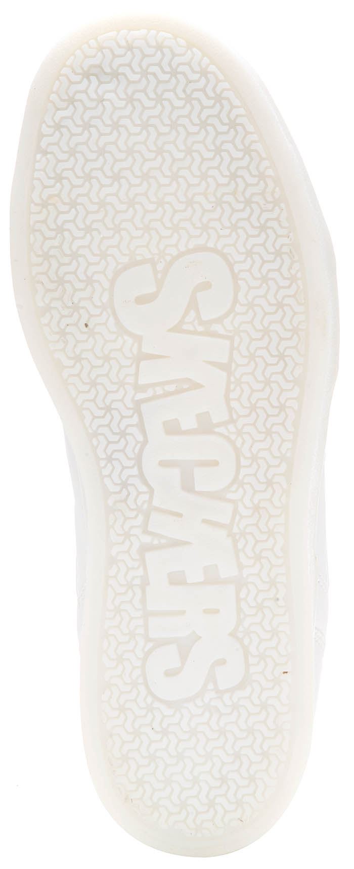 Skechers Energy Lights Hi Top Kids Trainers Black White Outglow Print Rose Gold