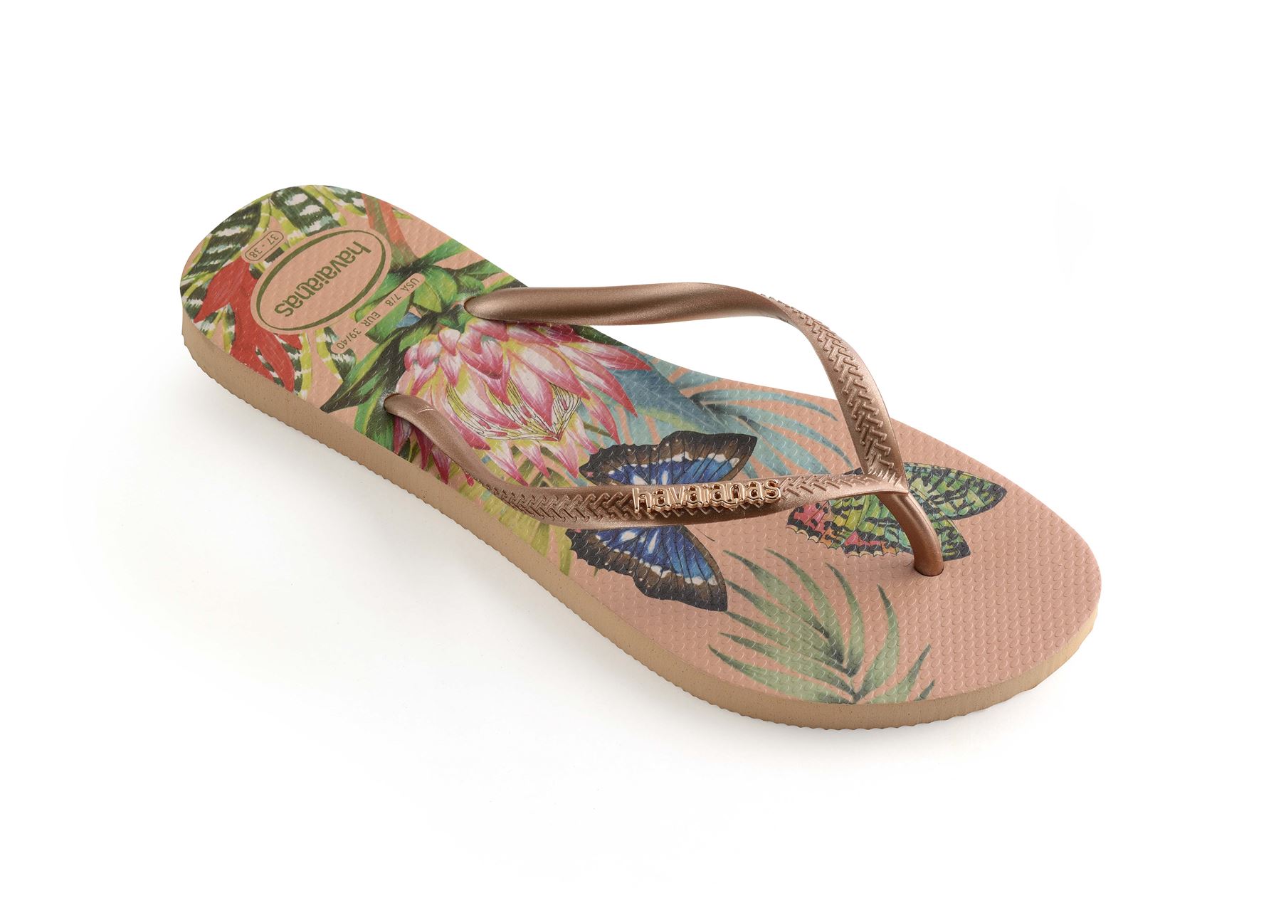 Havaianas Slim Tropical /& Floral Print Flip Flops Summer Beach Pool Sandals