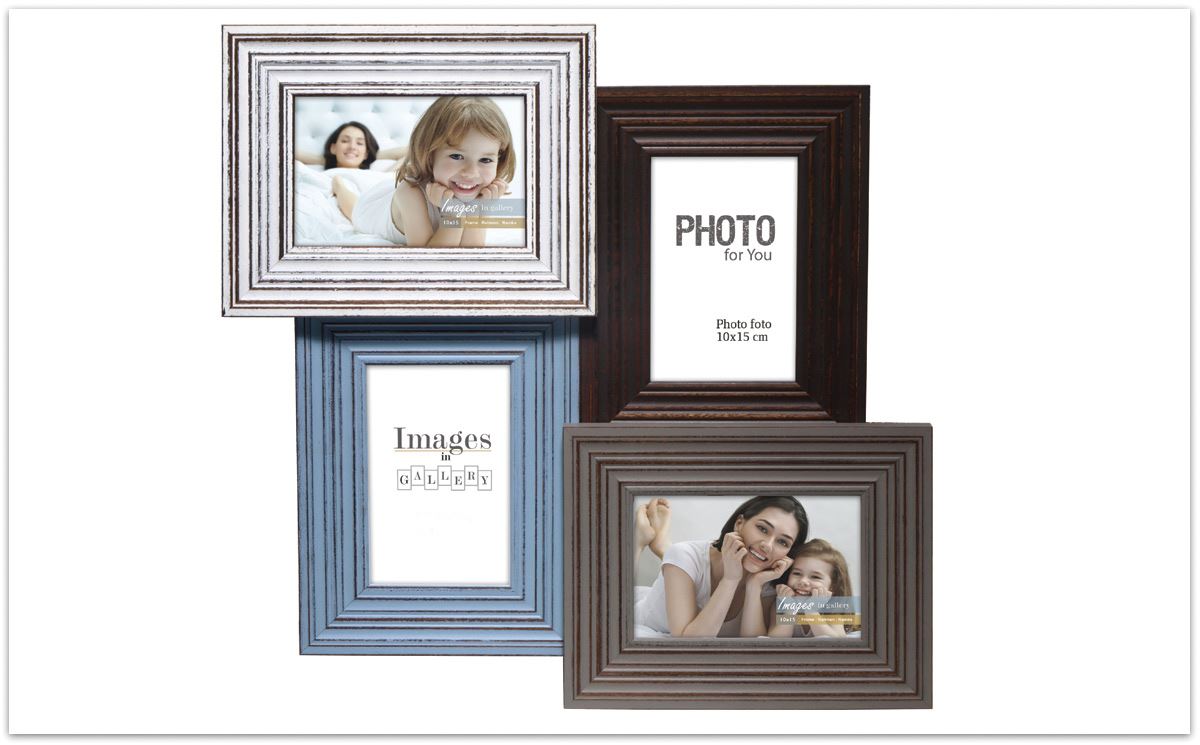 Rustique Shabby Chic Kids Couleur Noir /& Blanc Multi Porte-Photos Famille Cadre