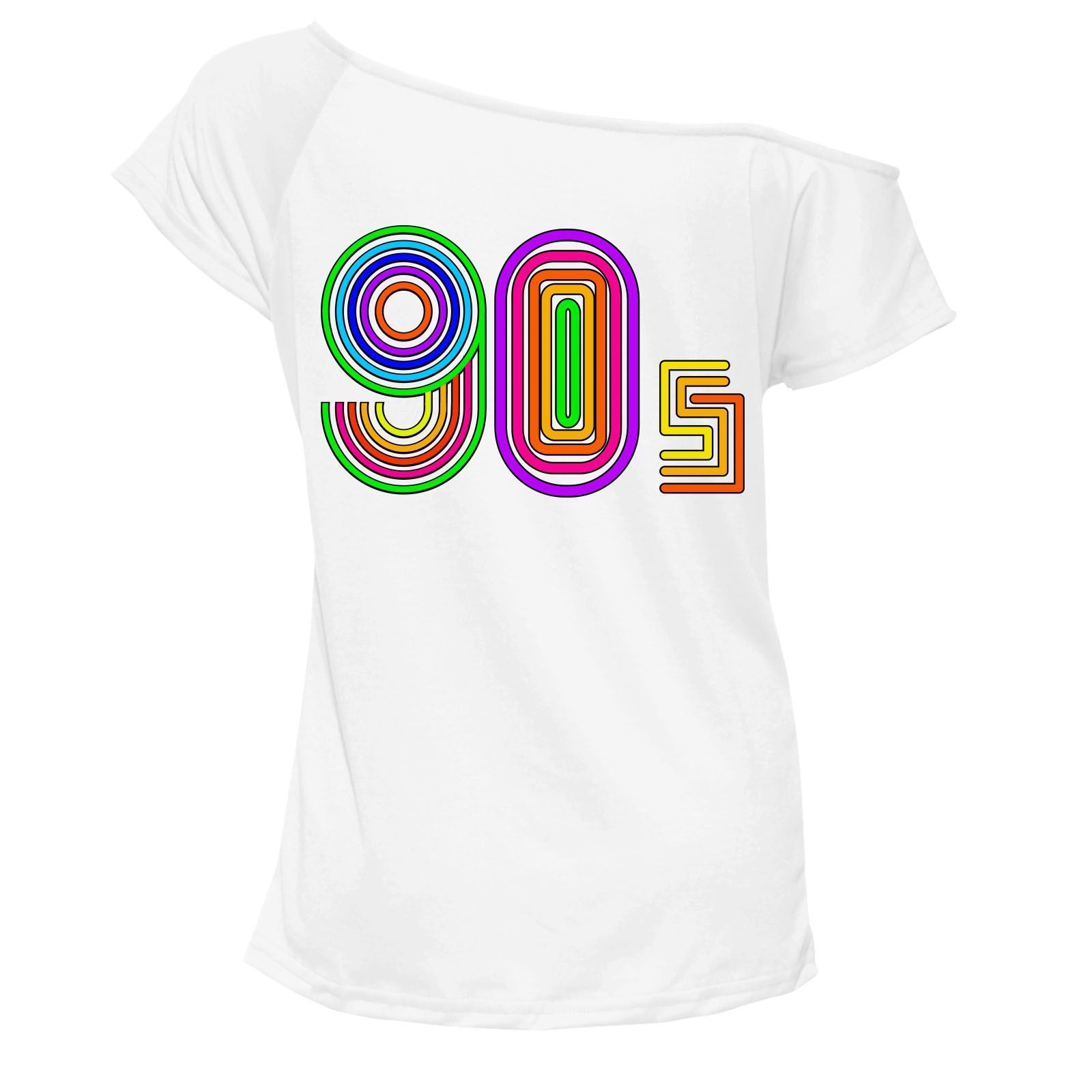 90s Lovers 1990s T-shirt Top Off Shoulder Ladies Womens Retro Outfit 6906 Lot