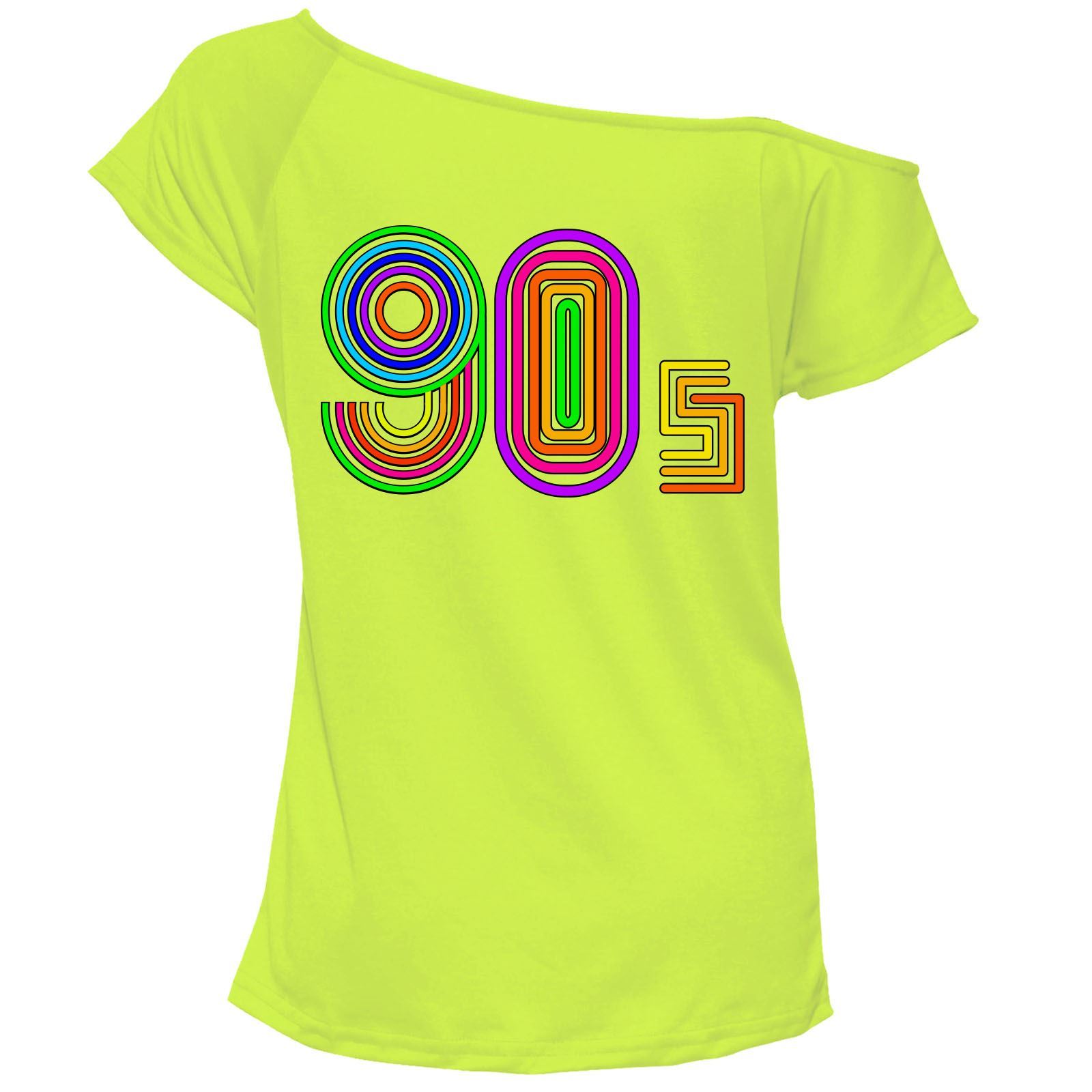 90s Lovers 1990s T-shirt Top Off Shoulder Ladies Womens Retro Outfit 6906 Lot