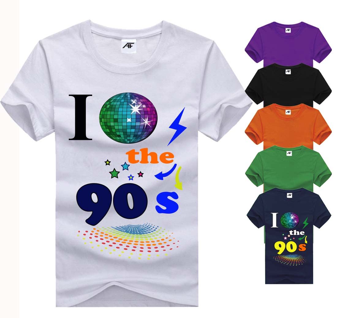 I Love The 90/'s Nineties 90s Top Printed TShirt Womens Short Sleeve Tee Lot