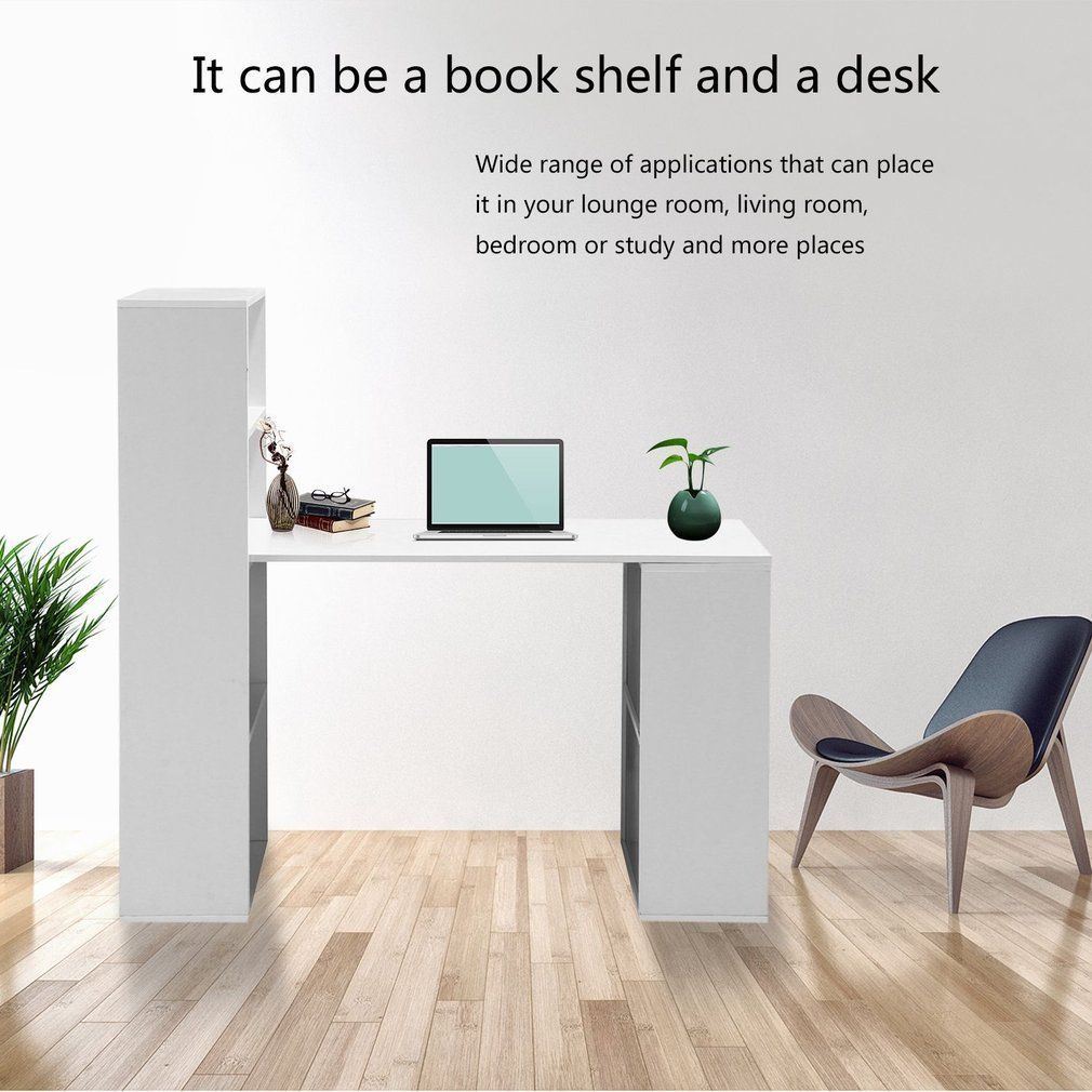 Office Computer Desk Table 6 Storage Shelf Bookcase Student Study Stand