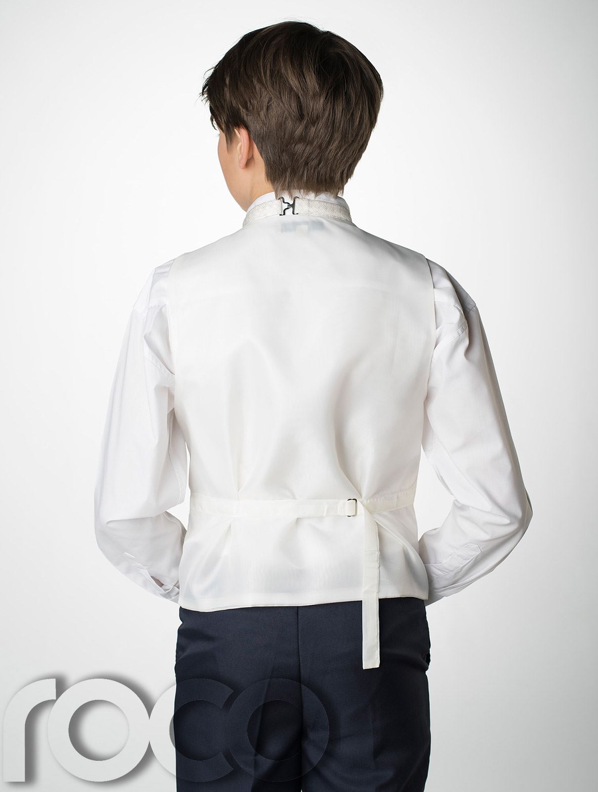 3m-14yrs Boys Waistcoat Suit Page Boy Suits Navy Trousers Diamond Waistcoat