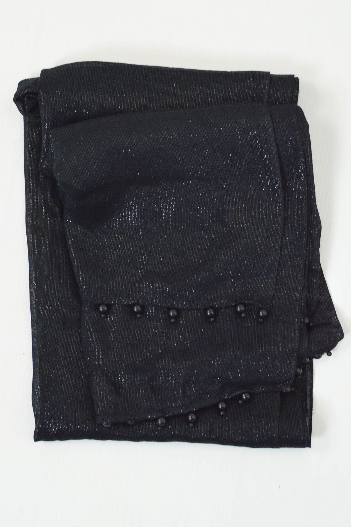 Lightweight Lurex Wrap Beaded Edge Evening Scarf in Gold Silver or Black