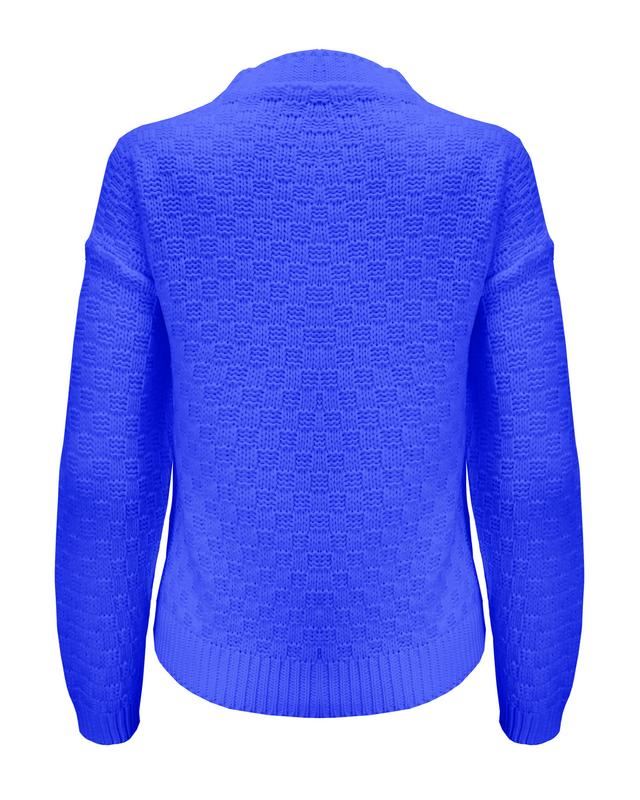 New Ladies Women Diamond Knit Long Sleeve Cable Jumper Short Knitted Sweeter Top