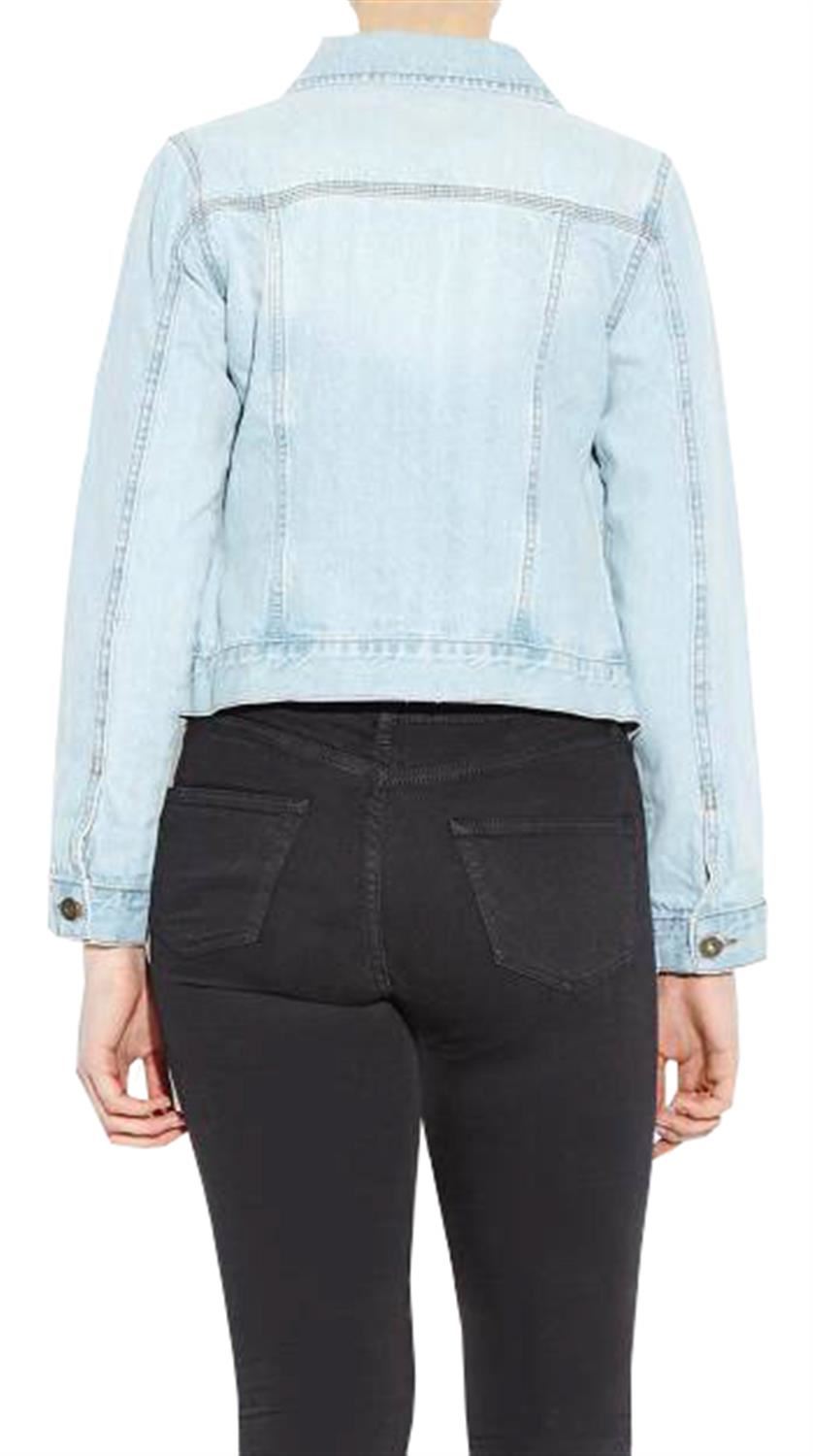 New Ladies Boyfriend Fit Fielding Designer Pure Cotton Denim Jean Jacket 18-24