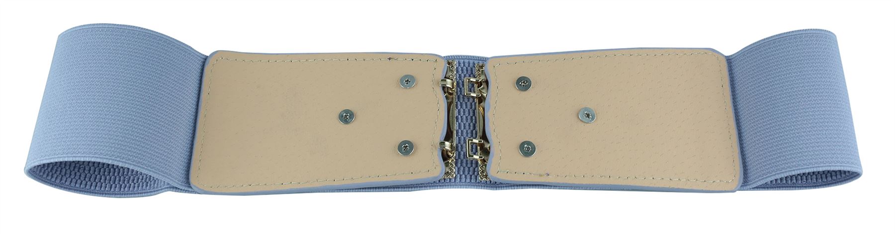 Femmes Square Interlock Buckle Wide Stretch Taille Élastique Cinch Ceinture Taille Unique