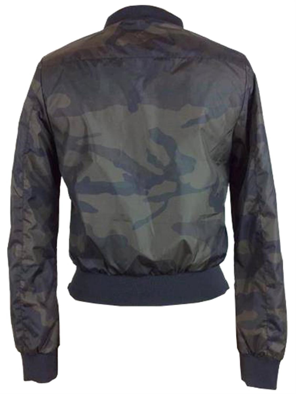 New Ladies Plus Size MA1 Harrington Padded Coat Camo Bomber Jackets 8-16