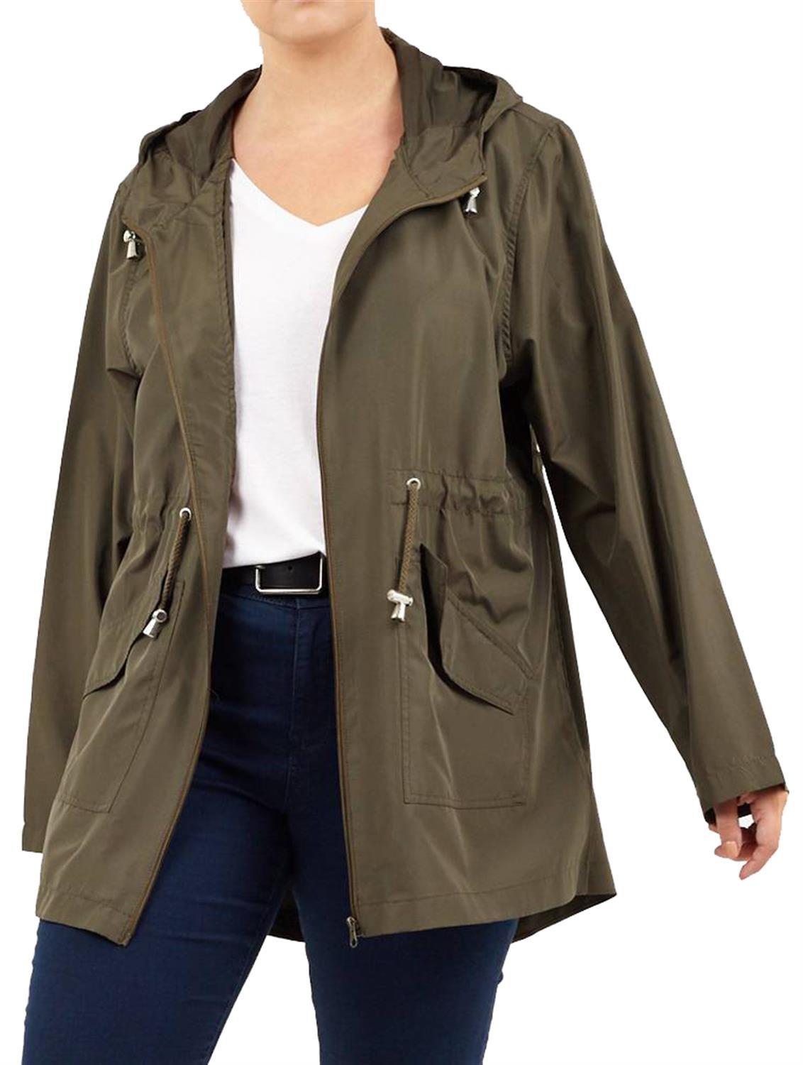 New Womens LOLO Awesome Print Fishtail Parka Showerproof Raincoat Jacket 4-20
