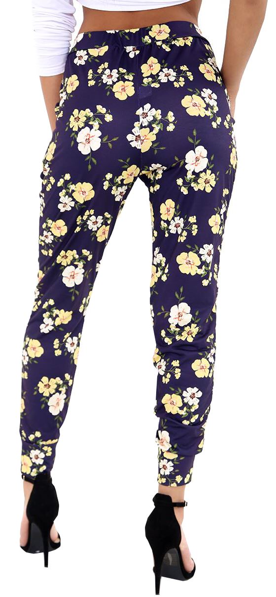NUOVA linea donna Stampa Floreale Due Tasche elastico in vita estate Pants Pantaloni 8-26