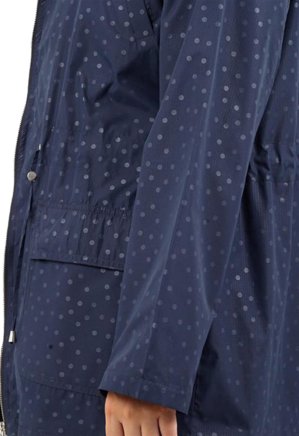 Womens All-Over Spot Print Polyester Mac Lightweight Waterproof Raincoat Jacket