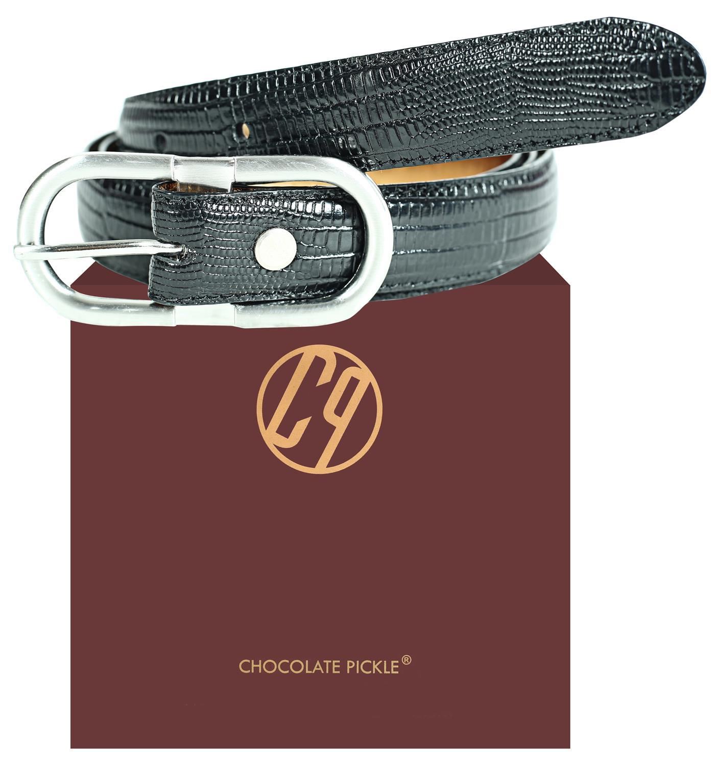Nouveau Haut Largeur 25 mm Lizard Imprimer Argent Boucle en Cuir Premium ceintures