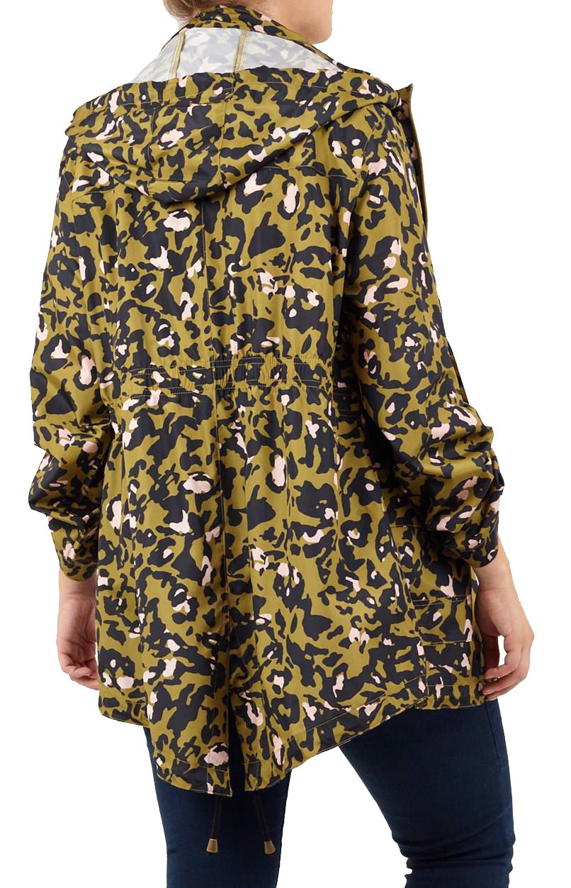 New Ladies Plus Size Fishtail Polyester Mac Raincoat Hooded Parka Jacket 18-24