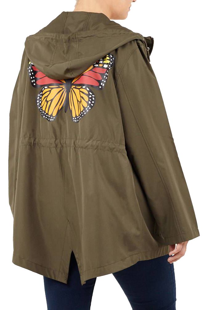 New Ladies Plus Size Fishtail Polyester Mac Raincoat Hooded Parka Jacket 18-24