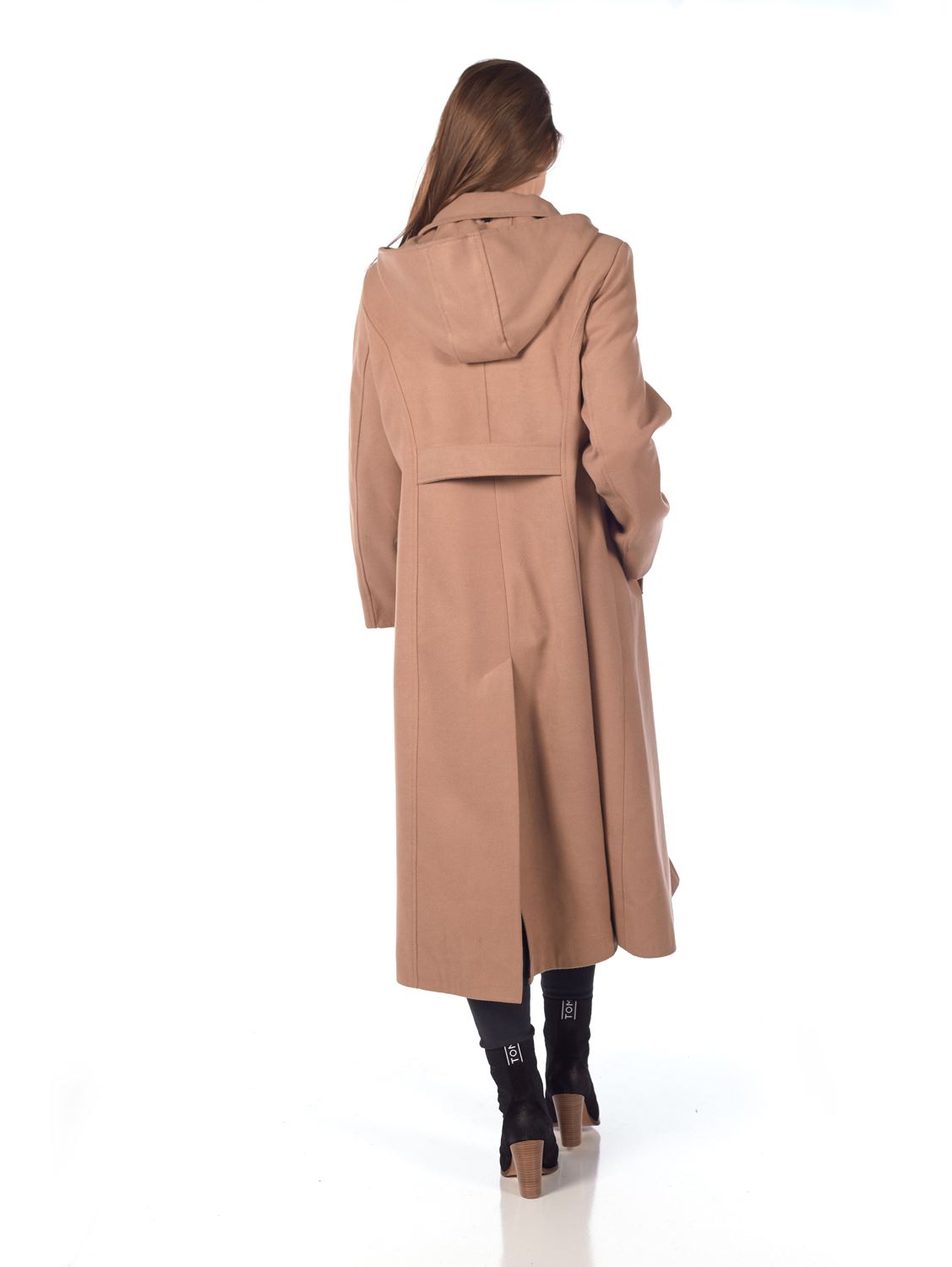 Women/'s Faux Wool Longline Hooded Winter Coat De La Creme