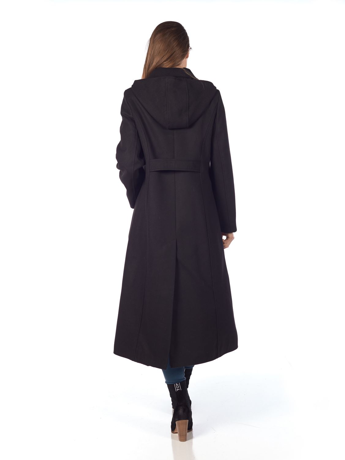 Women/'s Faux Wool Longline Hooded Winter Coat De La Creme