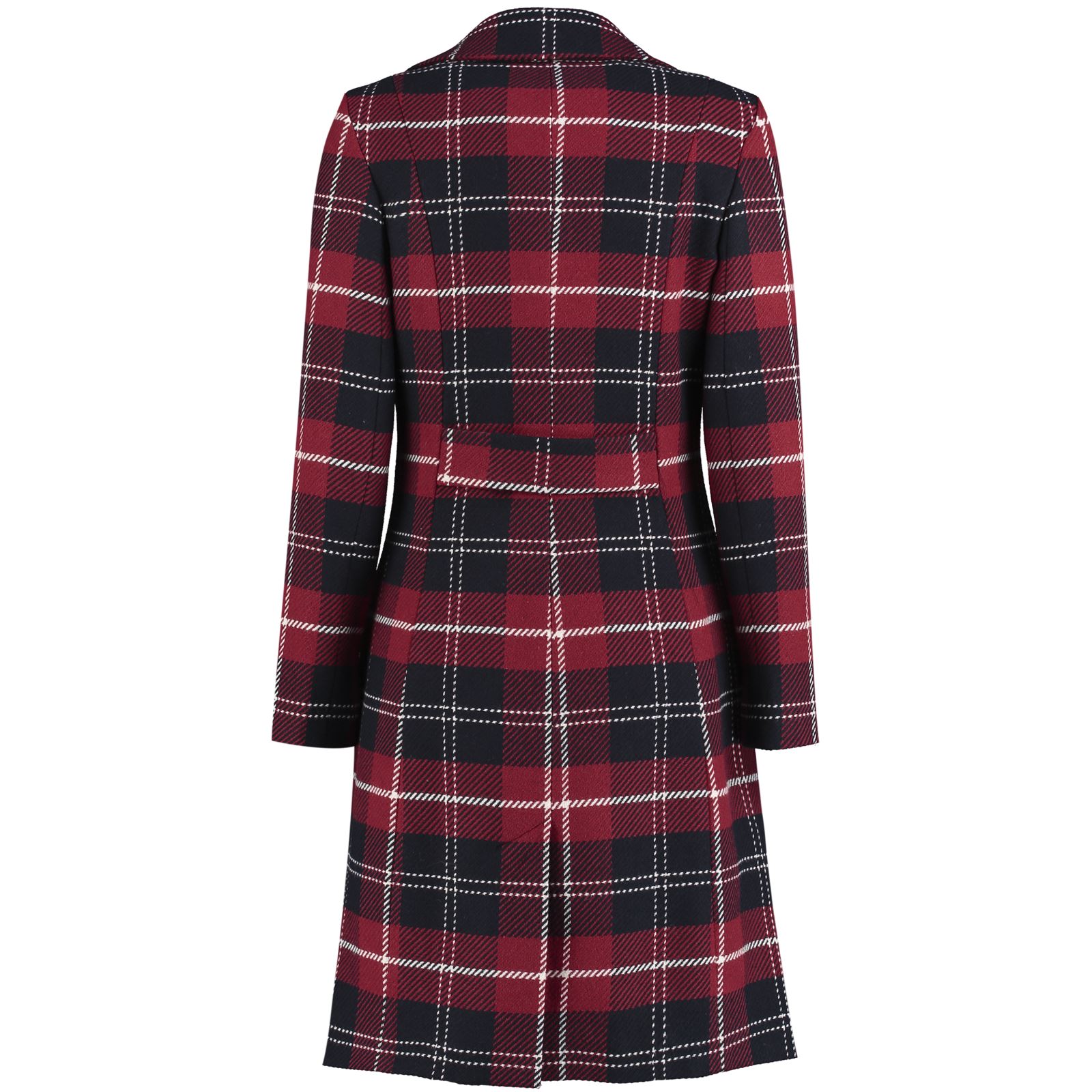 De La Creme Women/'s Tartan Check Double Breasted Coat