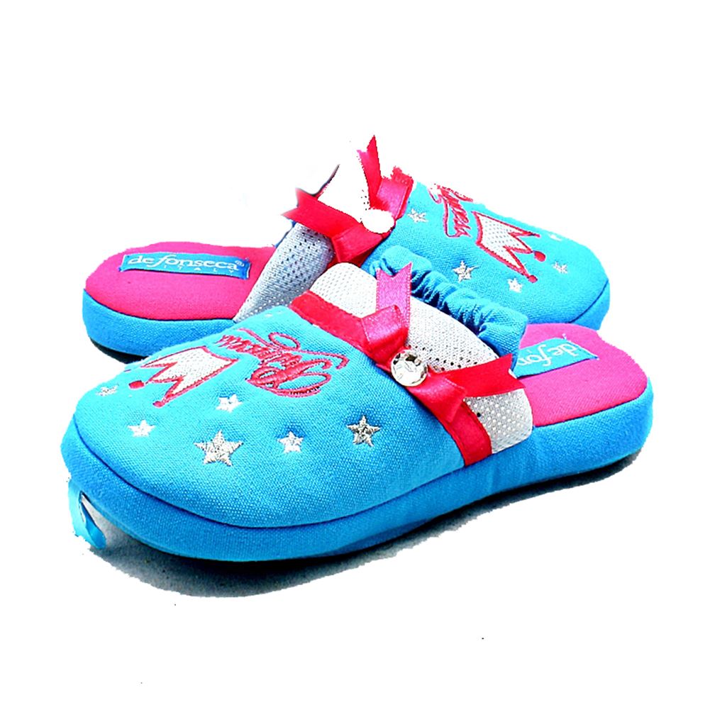 Girls Blue or Pink Princess crown slippers CLEARANCE