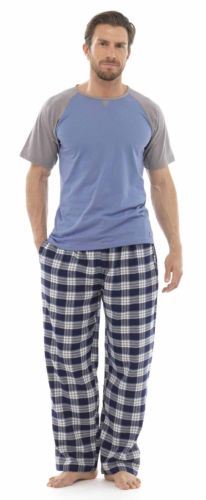 Da Uomo Blu Navy x grandi controllo lungo Bottoms manica corta LOUNGE WEAR