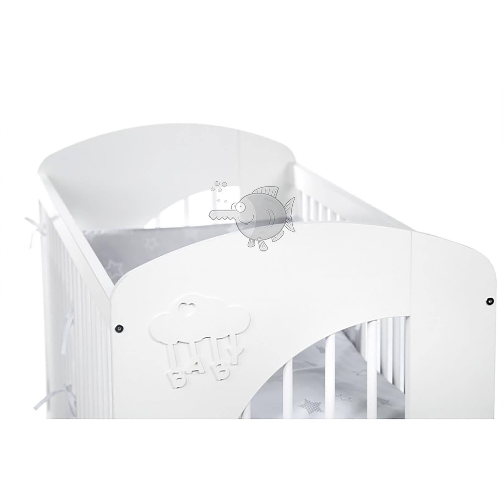 Wooden Baby Cot Bed Newborn Crib Foam Mattress Drawer