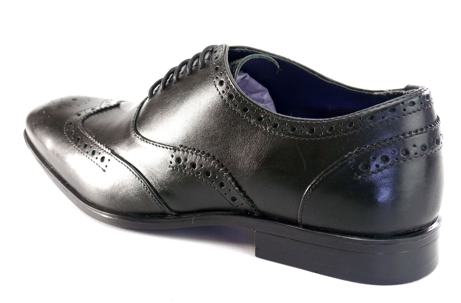 Silver Street Oxford Formal Brogues Lace Up Round Mens Leather Shoes Tan Black