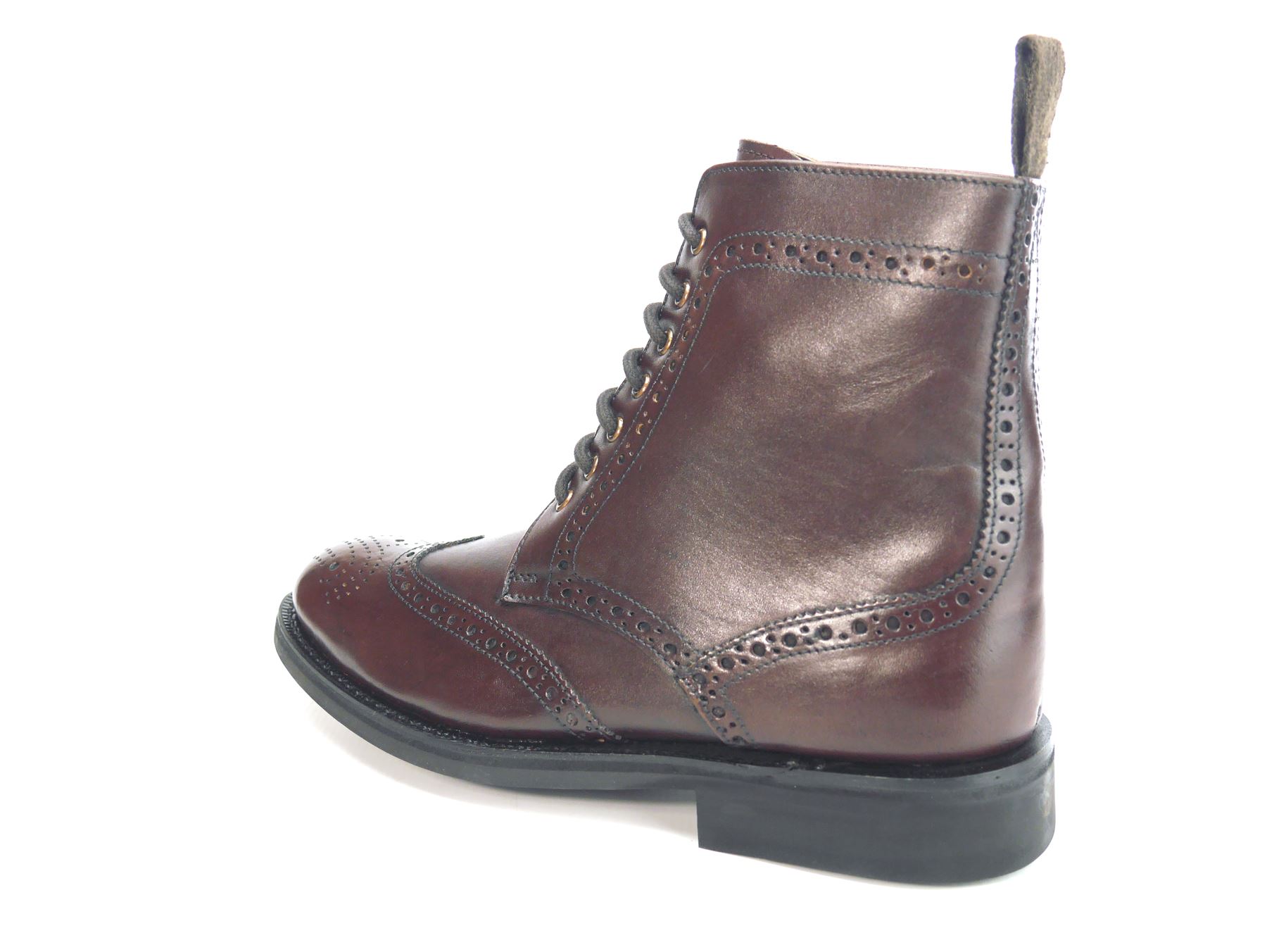 Frank James Benchgrade Leather Welted Lace Up Brogue Rubber Sole Dealer Boots