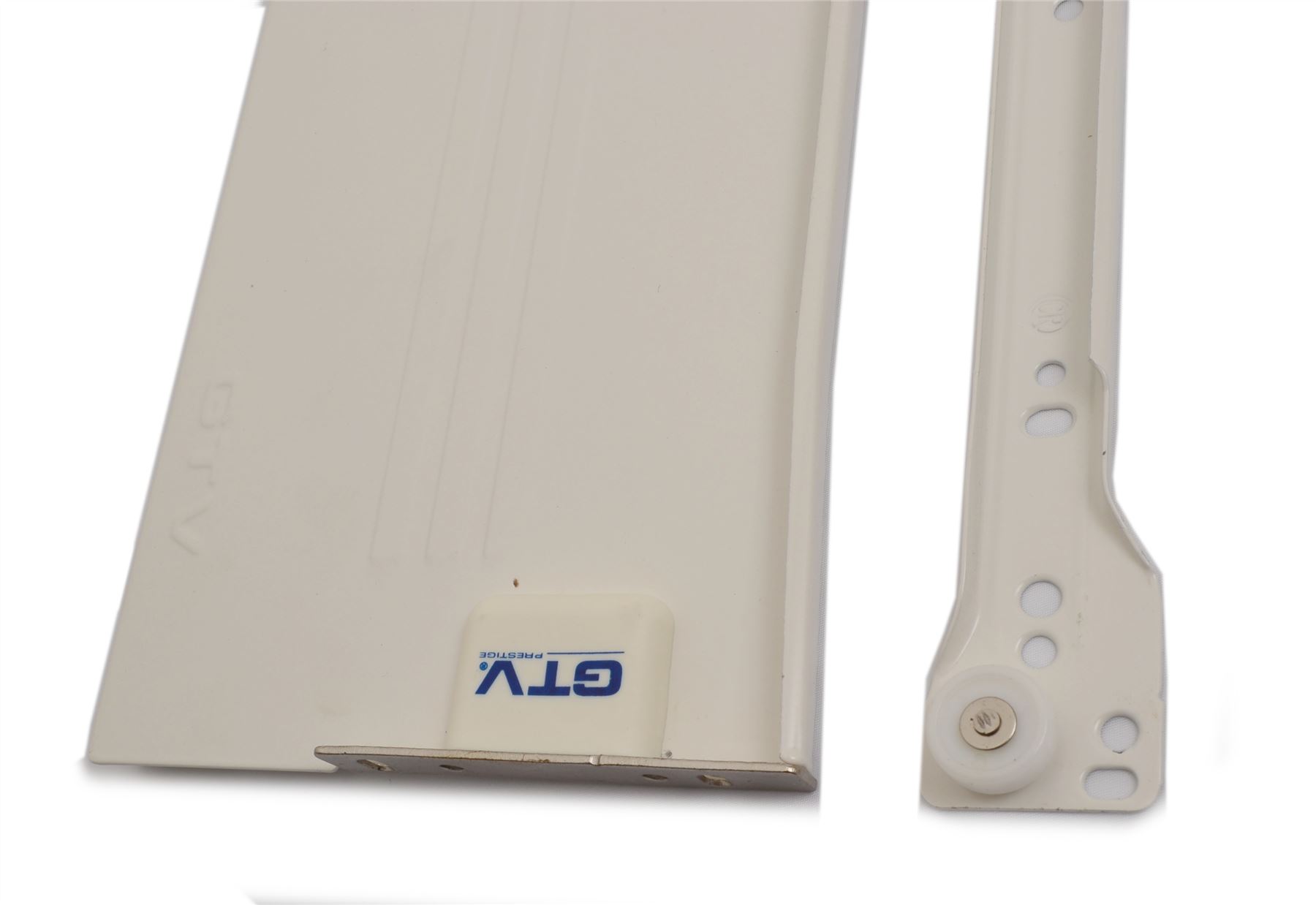 Metabox Metal Drawers Sides//Runners Slides Rollers Set White H-118