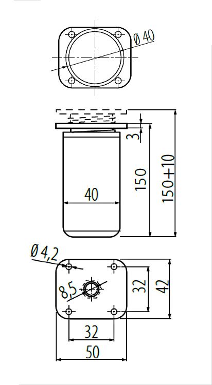 Aluminium Round Feet Plinth Cabinet Legs Cupboard Kitchen Furniture