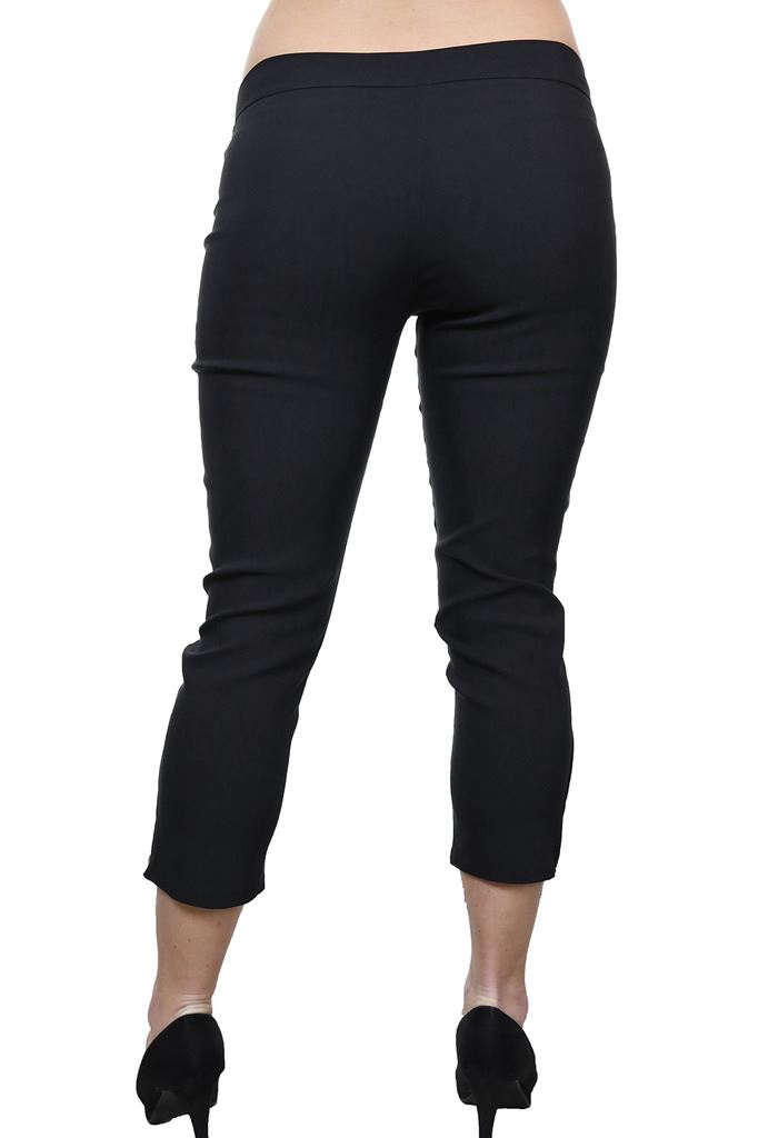 Ladies Low Rise 3//4 Length Trousers Leg Zip Detail 6-18