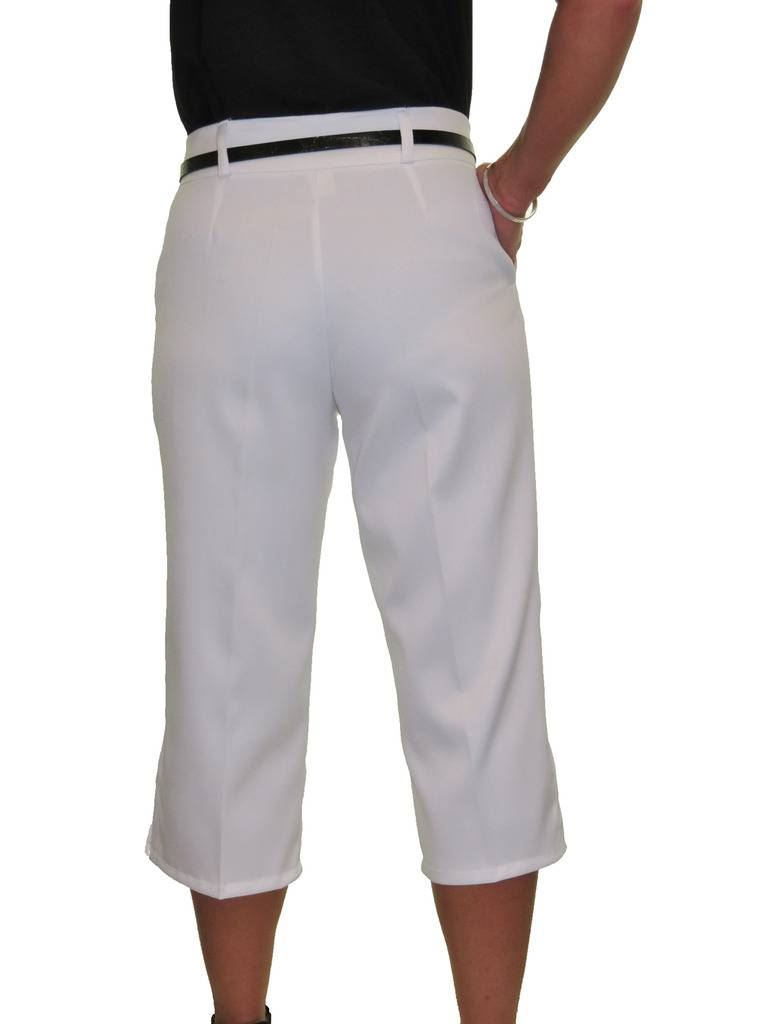 ICE Womens Smart Crop Trousers Matt Satin Evening Easy Fit With Belt 8-22