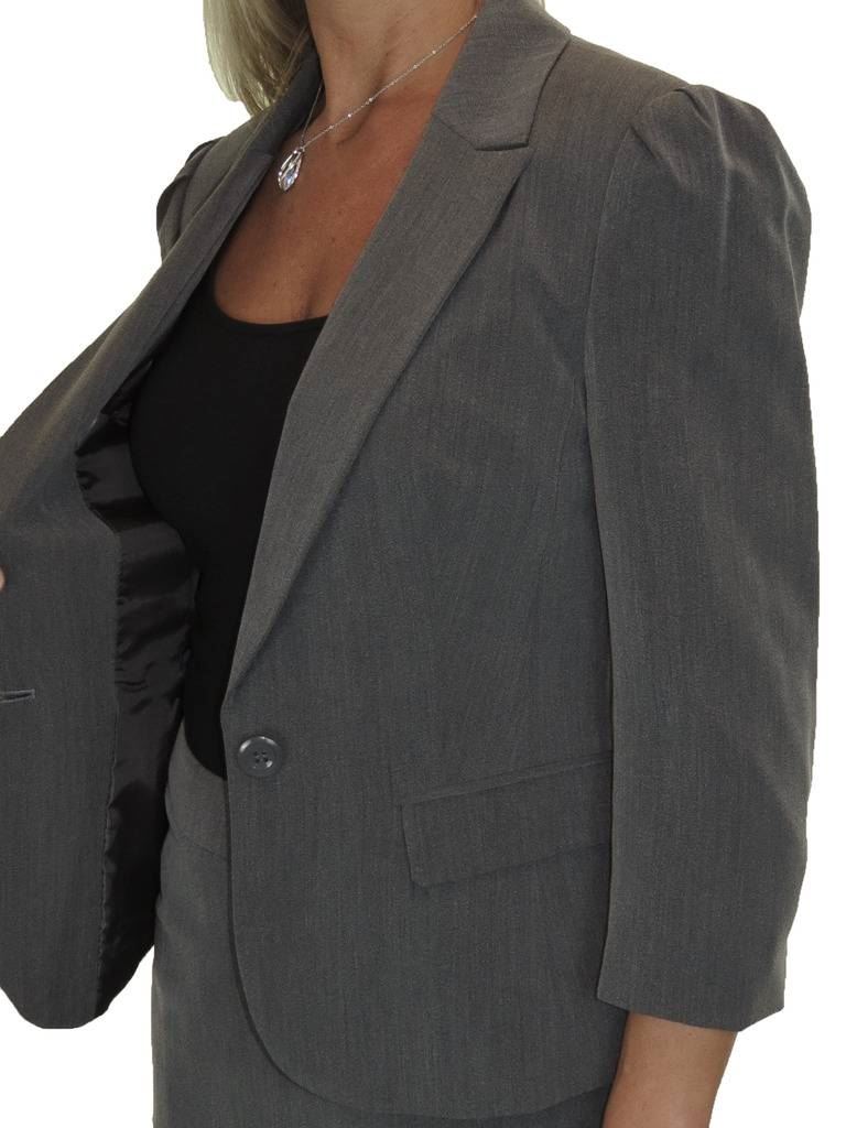 Lined 3//4 Sleeve Washable Business Office Skirt Suit 8-20