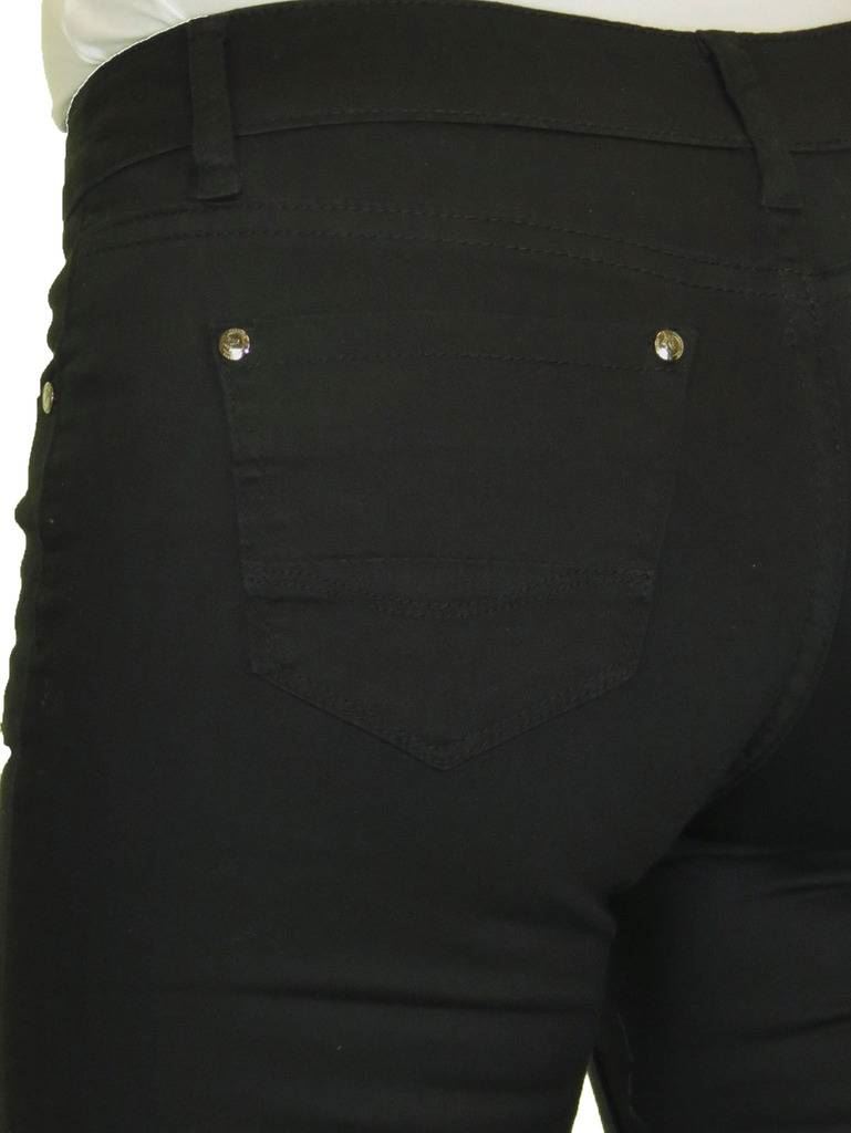 Taille Basse Capri Crop Stretch Skinny Jeans Chino Sheen Revers Neuf 8-16