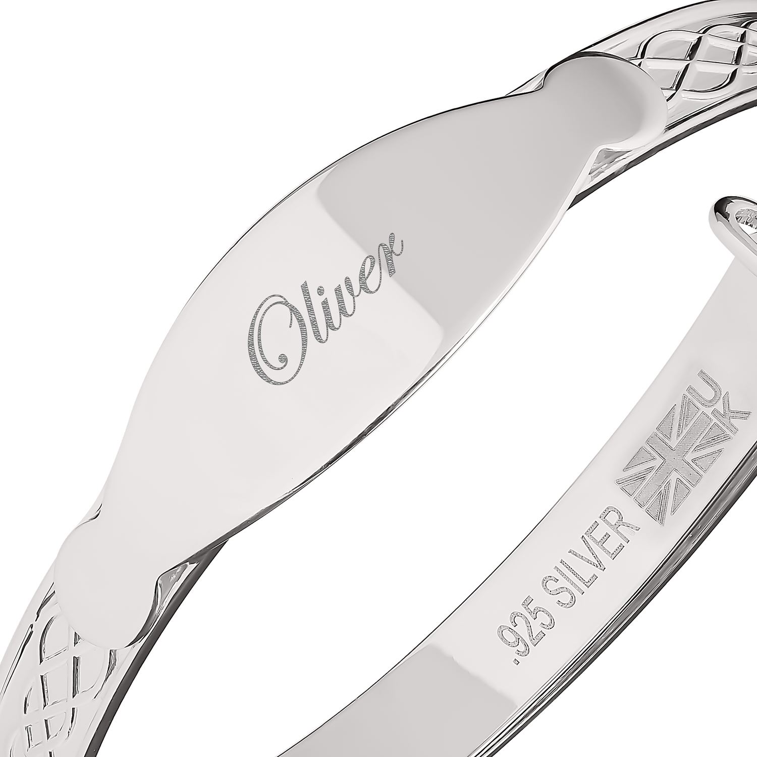 Oliver Custom Bracelet Newborn Baby Christening Gift Personalise Bangle Engraved
