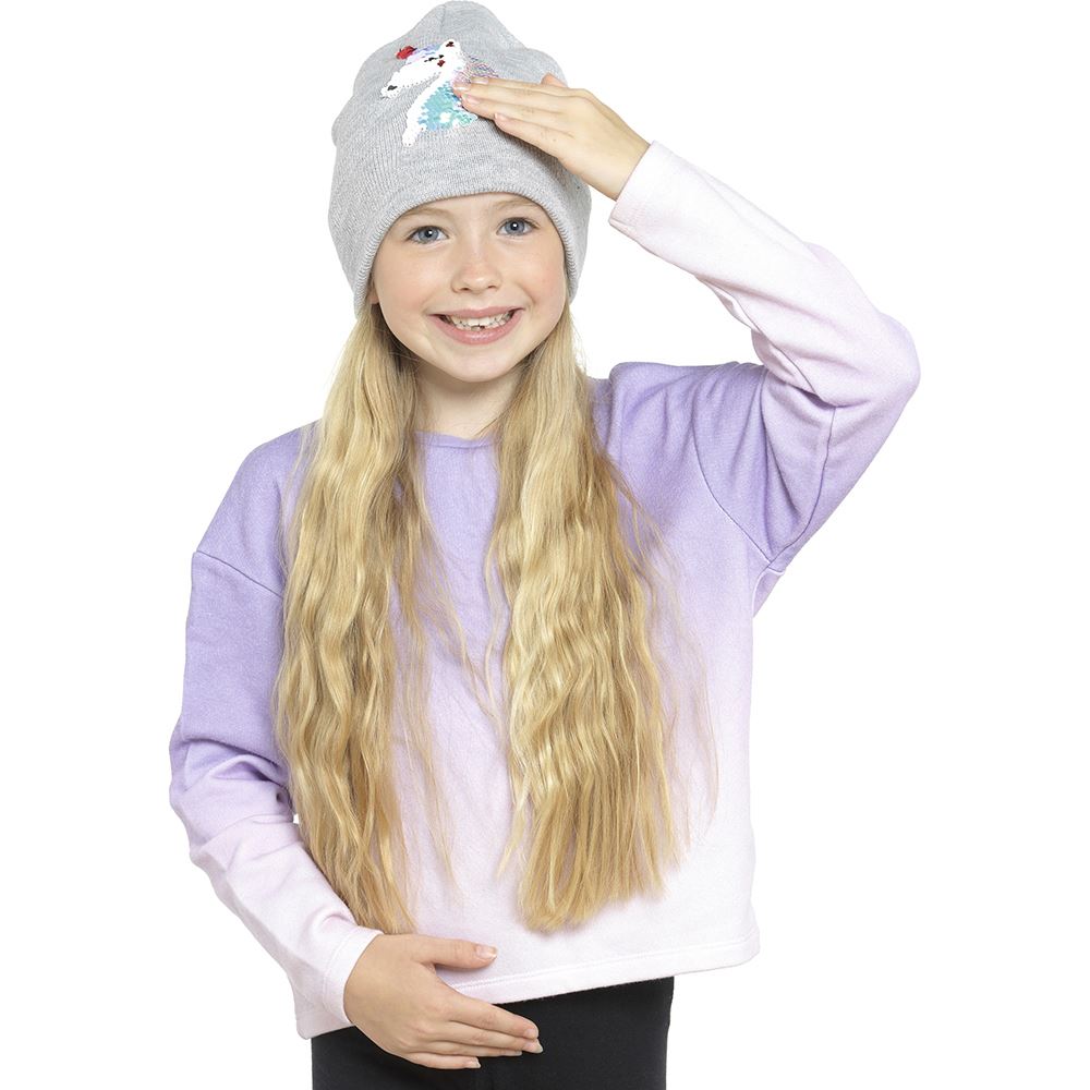 Details about / Girls Kids Childrens Winter Unicorn//Heart Knitted Beanie Hat