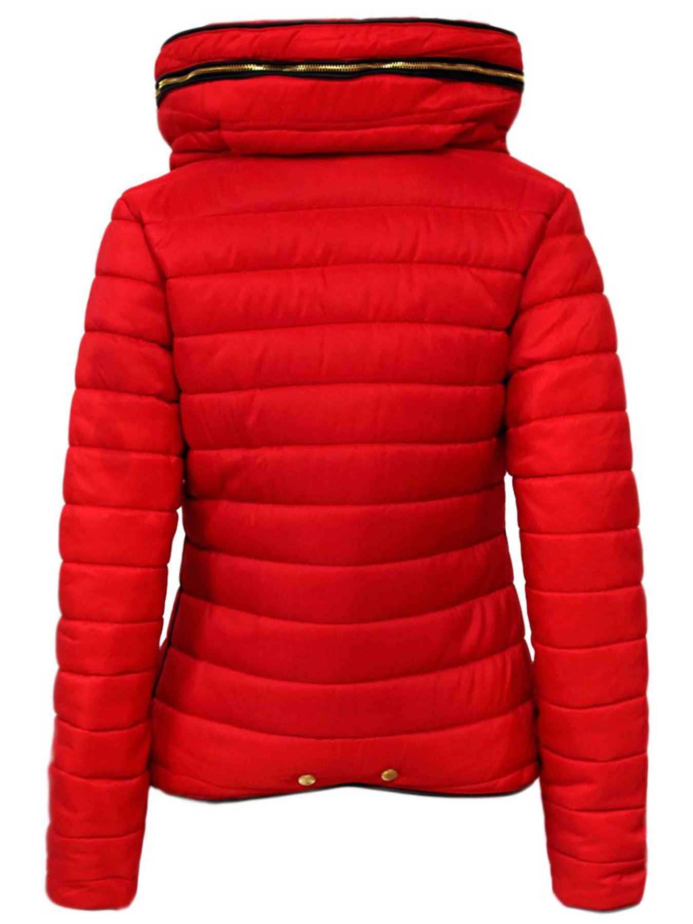 Womens Jacket Hooded Quilted Padded Ladies Puffer Bubble Winter Coat Long Sleeve