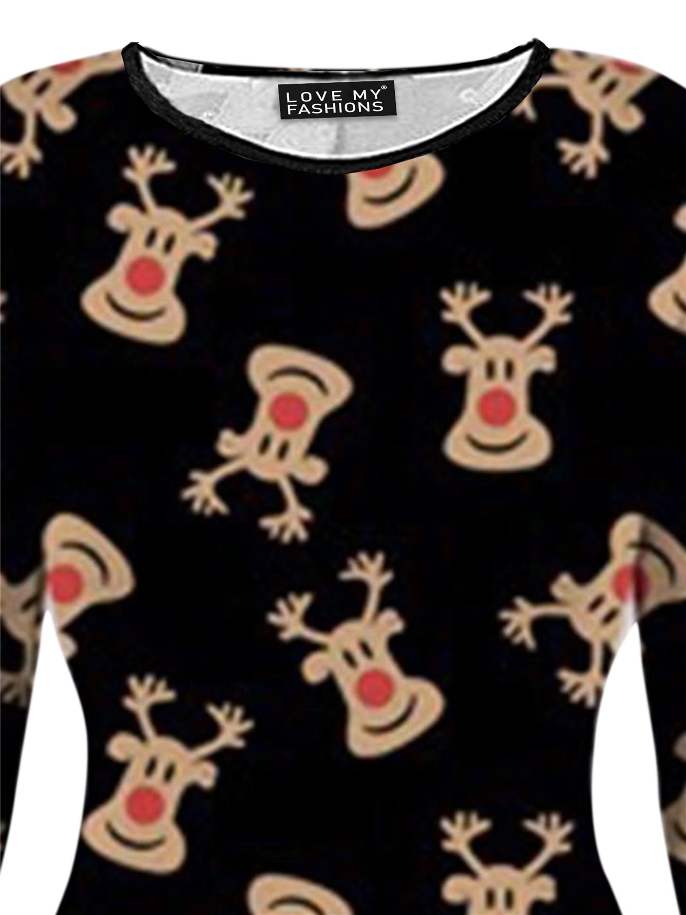 Les filles de Noël Enfants Robe Santa Renne Manche Longue Parti Robe Swing NOUVEAU UK